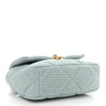 Tweed Mixed Fibers Quilted Medium Chanel 19 Flap Light Green - Image 5