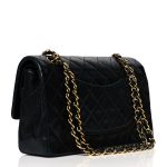 Lambskin Quilted Medium Double Flap Black - Image 3