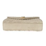 Saint Laurent Beige Suede Mixed Matelasse Triquilt Medium Monogram Envelope Satc - Image 7