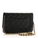 Caviar Quilted Wallet on Chain WOC Black - Image 3