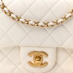 Lambskin Quilted CC Pearl Crush Mini Flap White - Image 6