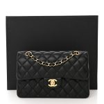 Lambskin Quilted Small Double Flap Black - Image 7