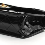 Patent Quilted Small Top Handle Flap Black - Image 7