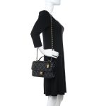 Patent Quilted Small Top Handle Flap Black - Image 2