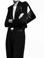 Le 5 a 7 in Crocodile Embossed Shiny Leather - Image 4