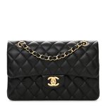 Lambskin Quilted Small Double Flap Black