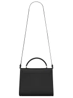 Cassandra Medium Top Handle Bag in Grain de Poudre Embossed Leather - Image 7