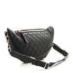 Calfskin Quilted Banane Waist Bag Fanny Pack Black - Image 3