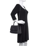 Caviar Chevron Quilted Small Coco Handle Flap Dark Grey - Image 2