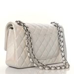 Lambskin Quilted Medium Double Flap White - Image 4