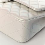 Lambskin Quilted Medium Double Flap White - Image 9