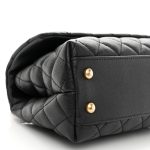 Caviar Lizard Embossed Quilted Mini Coco Handle Flap Black - Image 7