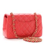 Lambskin Quilted Mini Rectangular Flap Red - Image 3