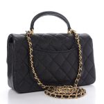 Caviar Quilted Mini Top Handle Rectangular Flap Black - Image 3