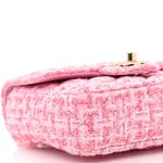 Tweed Resin Quilted Mini Heart Square Flap Pink White - Image 9