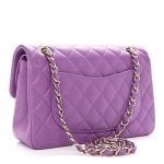 Lambskin Quilted Small Double Flap Purple - Image 2