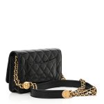 Caviar Quilted Twist Your Buttons Wallet On Chain WOC Black - Image 3