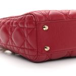 Lambskin Cannage Mini Lady  Burgundy - Image 5