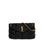 PUFFER SMALL NYLON AND LEATHER BAG