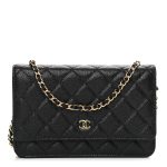 Caviar Quilted Wallet On Chain WOC Black
