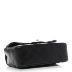 Lambskin Quilted Mini Top Handle Rectangular Flap Black - Image 4