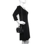 Lambskin Quilted Mini Top Handle Rectangular Flap Black - Image 2