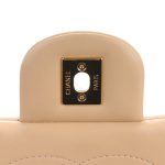Lambskin Medium Surpique Chevron Single Flap Light Beige - Image 6