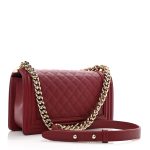 Caviar Quilted Medium Boy Flap Burgundy - Image 3