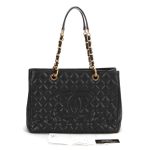 Caviar Quilted Grand Shopping Tote GST Black - Gold chain - Image 3
