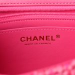 Wool Tweed Quilted Mini Rectangular Flap Dark Pink Fuchsia - Image 7