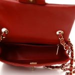 Lambskin Quilted Mini Rectangular Flap - Red - Image 5