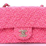 Wool Tweed Quilted Mini Rectangular Flap Dark Pink Fuchsia - Image 4