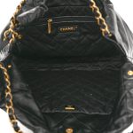 Shiny Calfskin Quilted Small Chanel 22 Black - Image 6