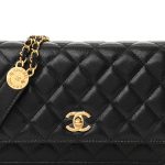Caviar Quilted Twist Your Buttons Wallet On Chain WOC Black - Image 5