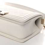 White / Nude Quilted Caviar Medium - Image 7
