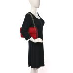 Pebbled Calfskin Small Dionysus Shoulder Bag Red - Image 2