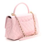 Caviar Quilted Small Coco Handle Flap Light Pink - Image 2