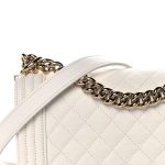White / Nude Quilted Caviar Medium - Image 5