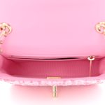 Tweed Resin Quilted Mini Heart Square Flap Pink White - Image 8