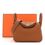 Taurillon Clemence Mini Lindy 20 Gold - Image 7