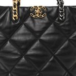 Lambskin Quilted Chanel 19 Shopping Bag Black - Image 4