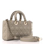 Lambskin Cannage Medium Lady D-Joy Sand - Image 3