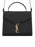 Cassandra Medium Top Handle Bag in Grain de Poudre Embossed Leather