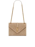 Envelope Medium Chain Bag in Mix Matelasse Corduroy in Greyish Brown - Image 2