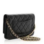 Caviar Quilted Wallet On Chain WOC Black - Image 3