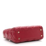 Lambskin Cannage Mini Lady  Burgundy - Image 6