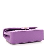 Lambskin Quilted Small Double Flap Purple - Image 3