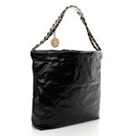 Glazed Calfskin Quilted Small Chanel 22 Black - Image 3
