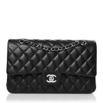 Lambskin Quilted Medium Double Flap Black