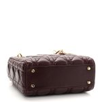 Lambskin Cannage Mini Lady  Plum - Image 7